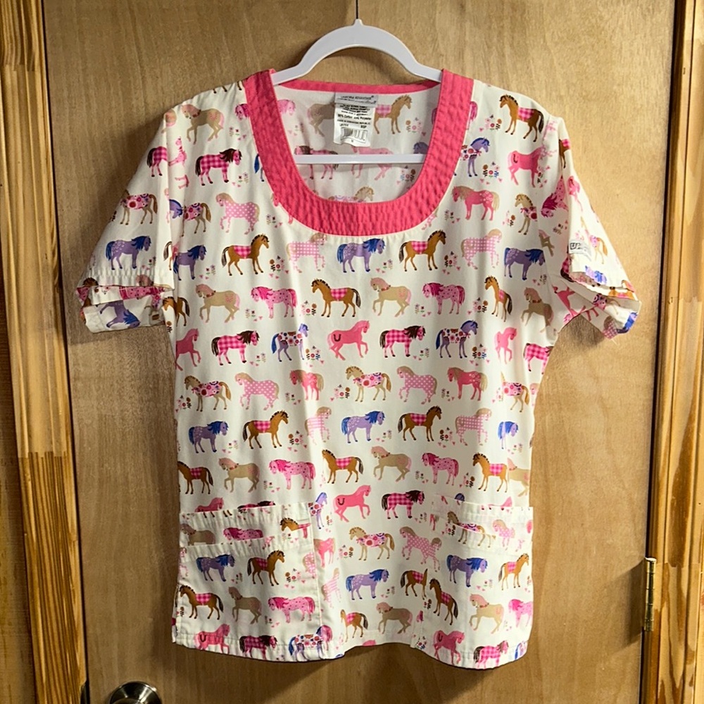 Colorful Horse Print Scrub Set